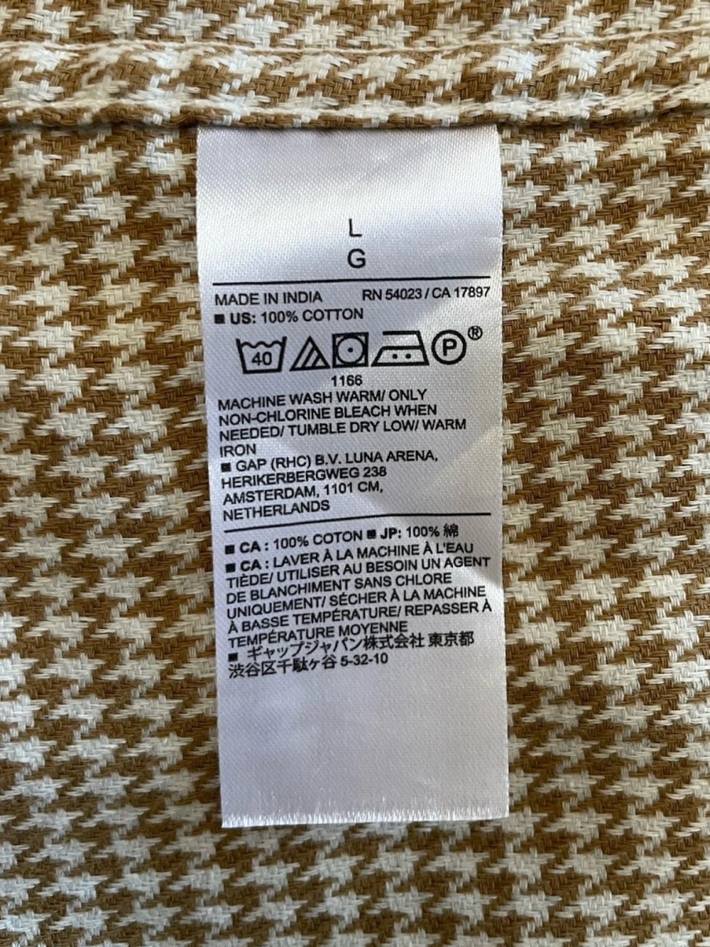 Banana Republic Untucked Fit Houndstooth Patterned Lightweight Flannel Shirt - Picture 7 of 8